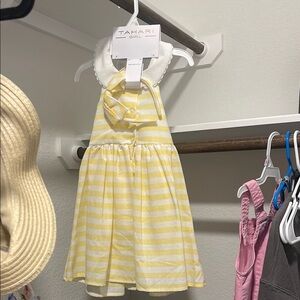 Tahari Yellow Striped Dress